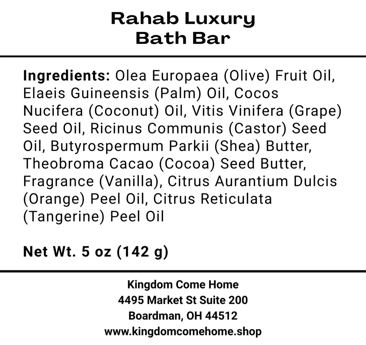 Rahab Luxury Bath Bar