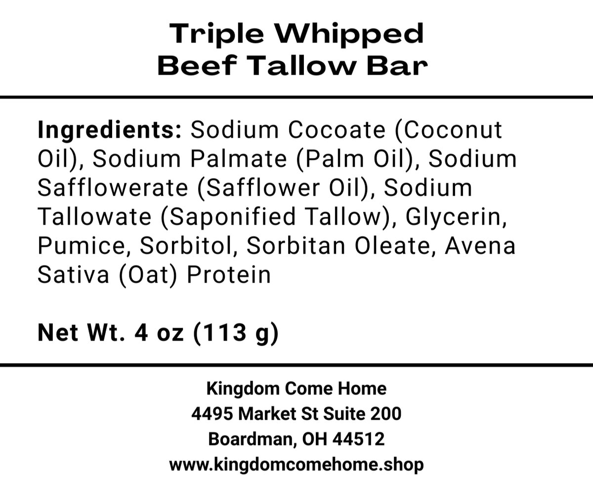 Triple Whipped Beef Tallow Bar