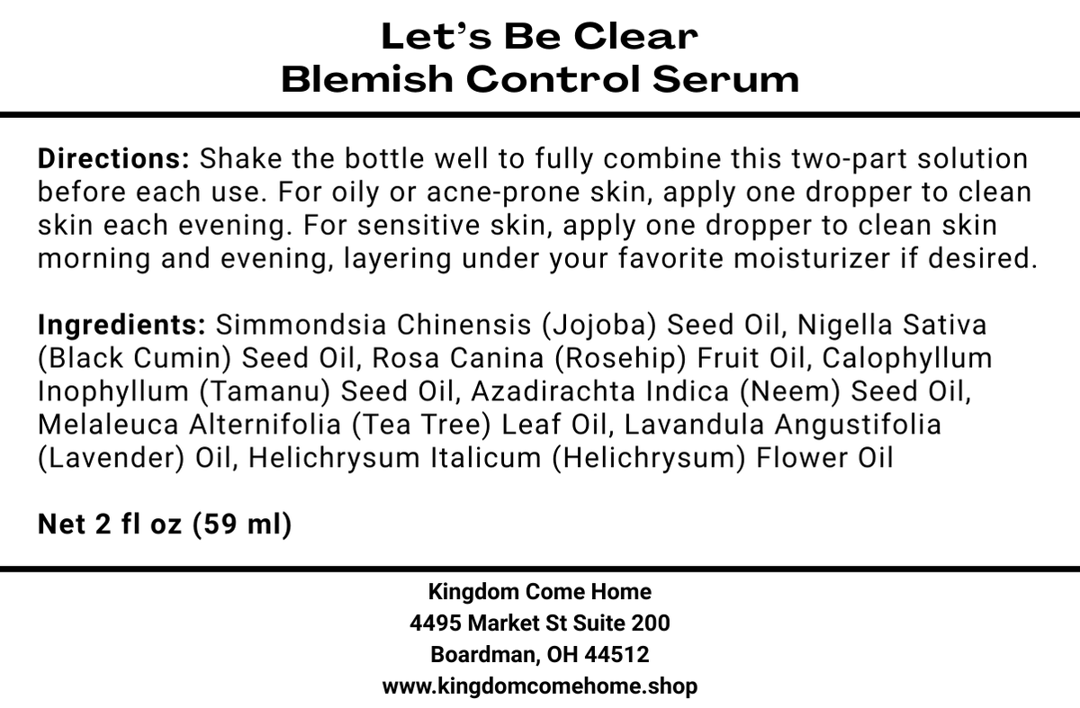 Let’s Be Clear - Blemish Control Serum