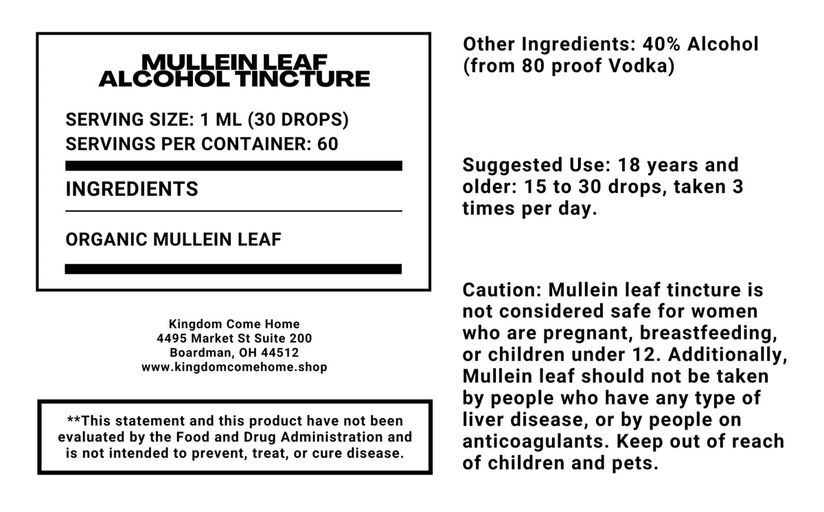 Mullein Leaf - Alcohol Tincture