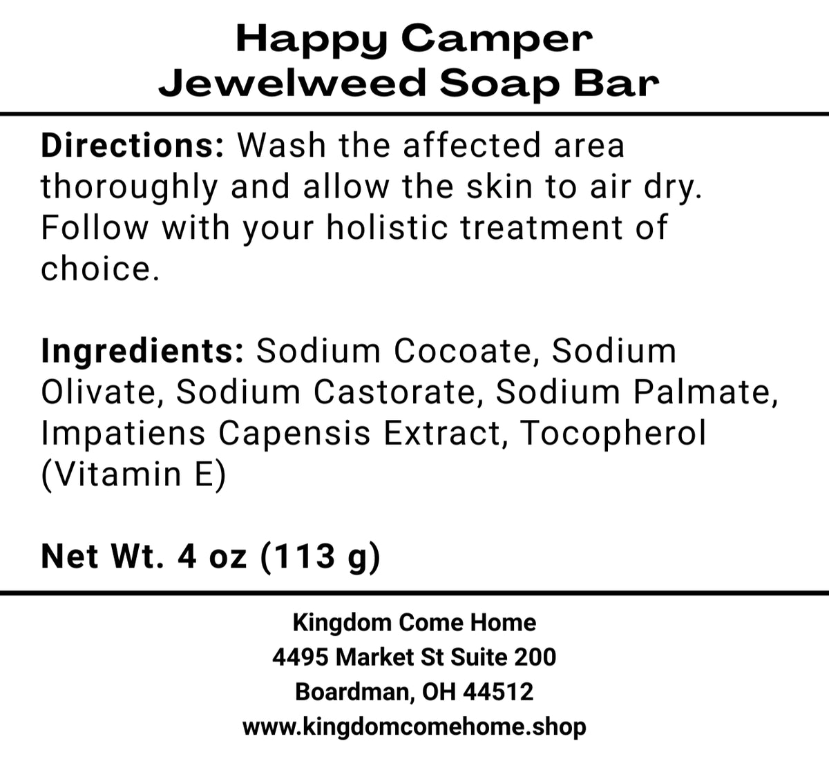 Happy Camper - Jewelweed Soap Bar