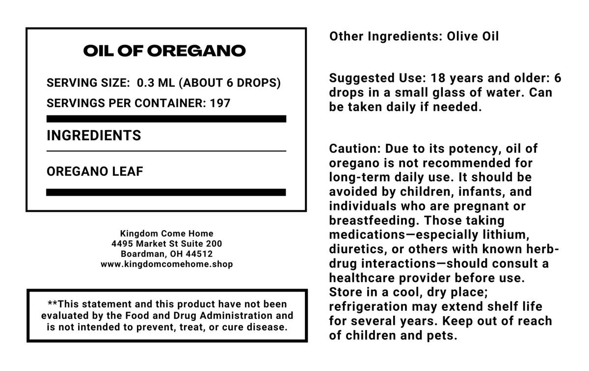 Oil of Oregano - Tincture