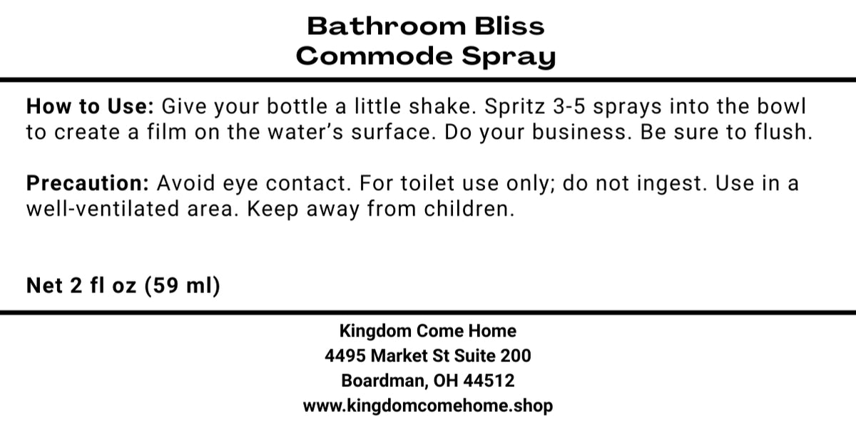 Bathroom Bliss - Commode Spray