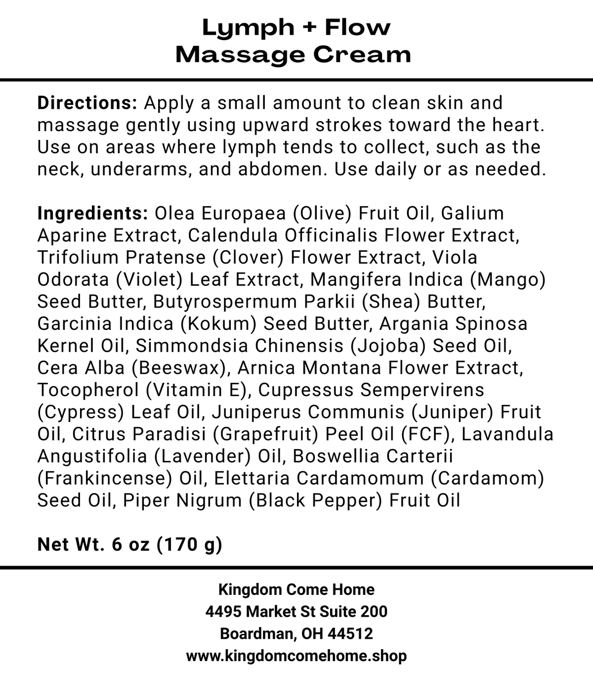Lymph + Flow Massage Cream