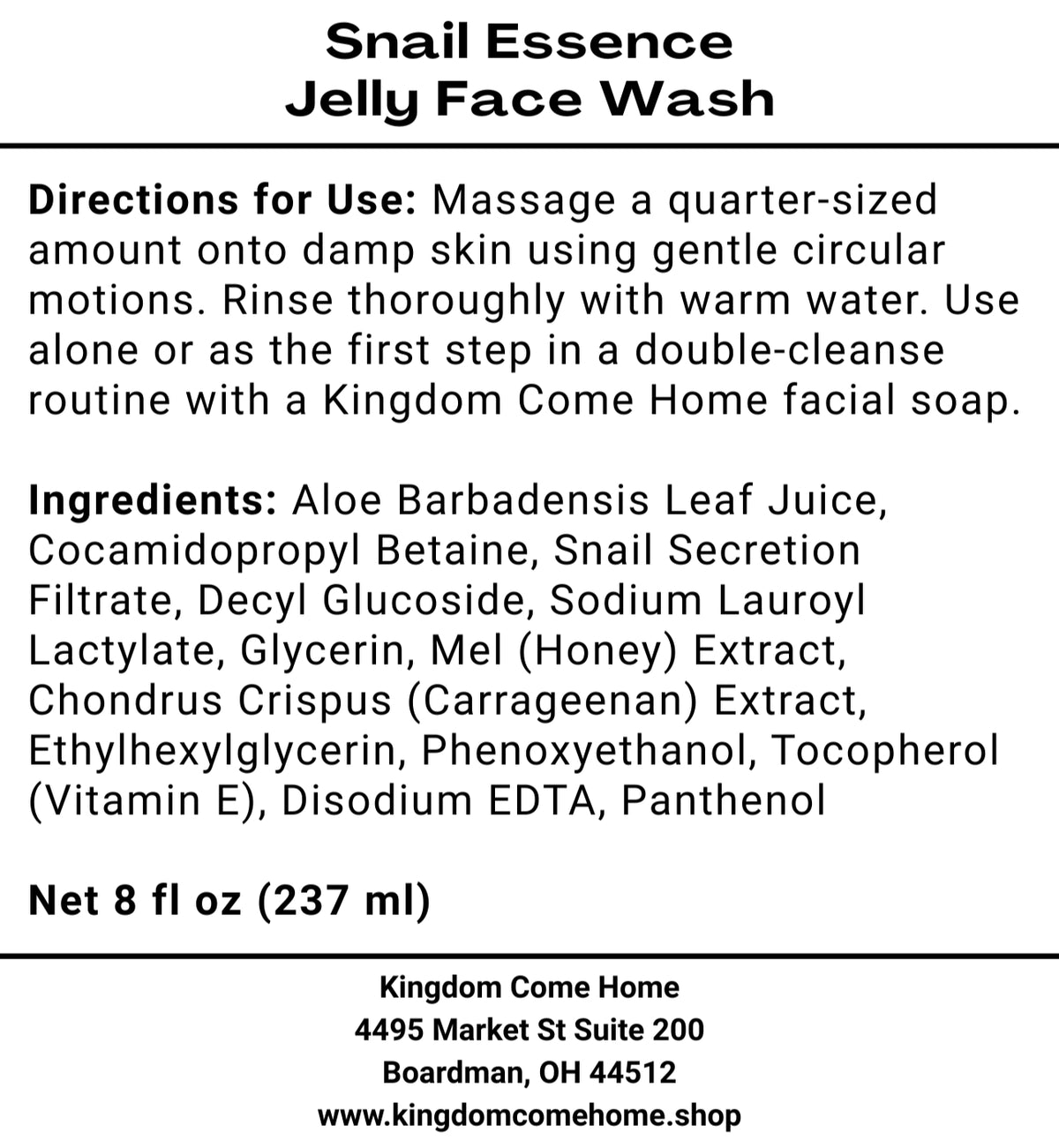 Snail Essence - Jelly Face Wash