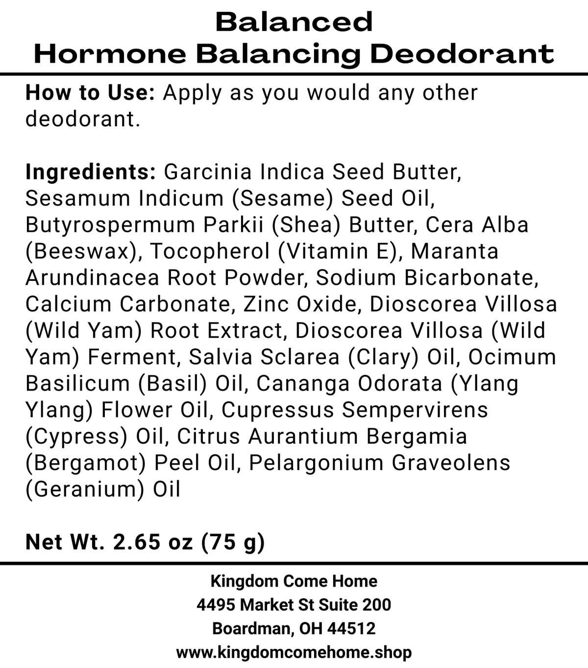 Balanced - Hormone Balancing Deodorant