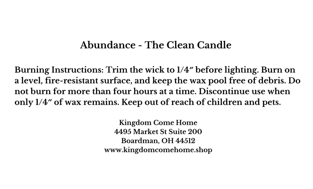 Abundance - The Clean Candle