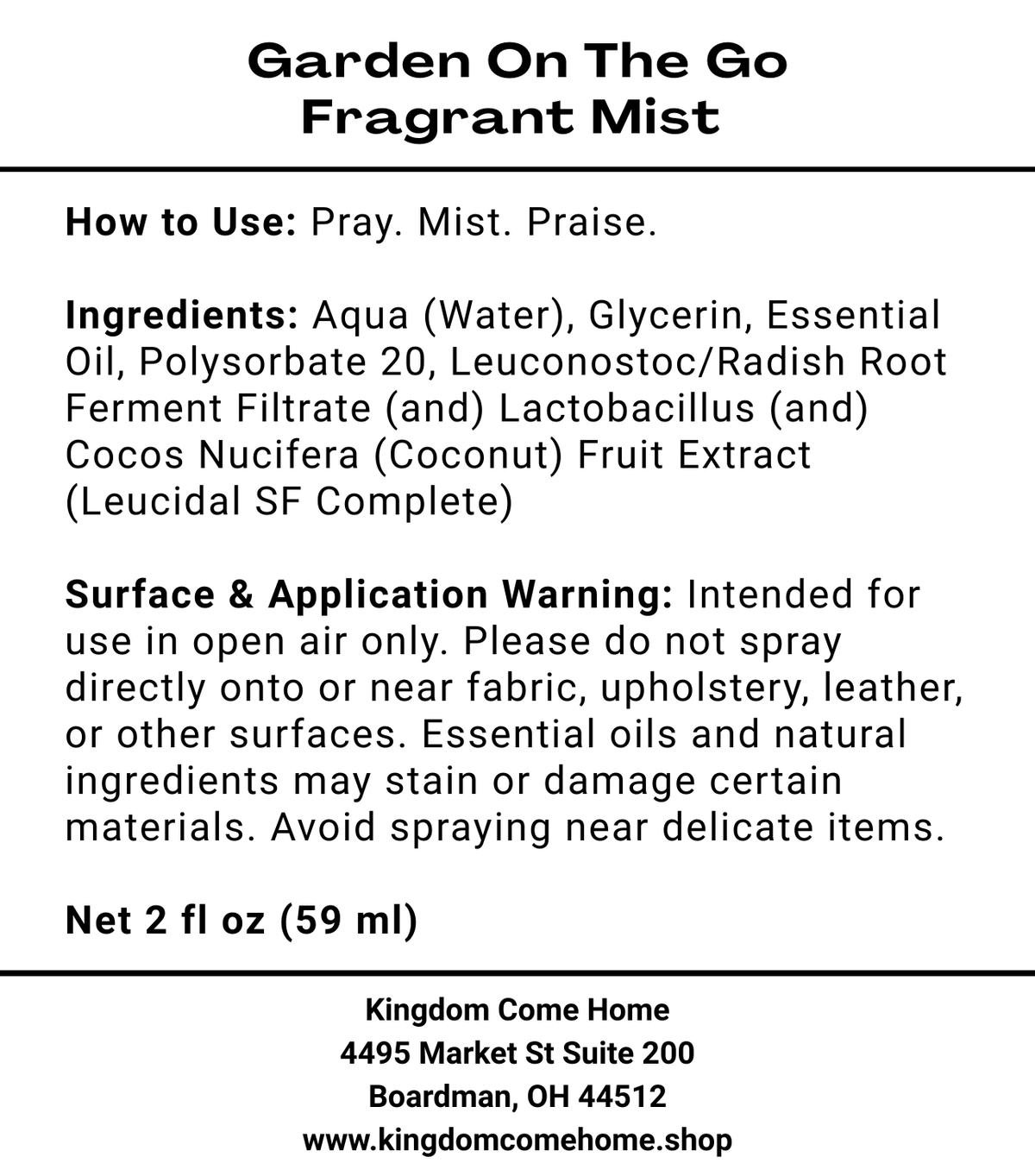 Garden On The Go - Fragrant Mist