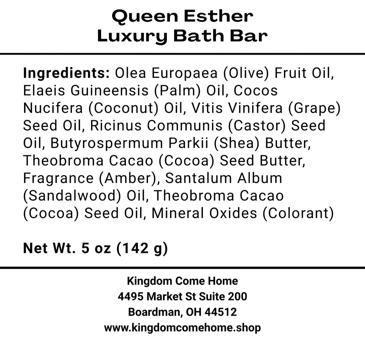 Queen Esther Luxury Bath Bar