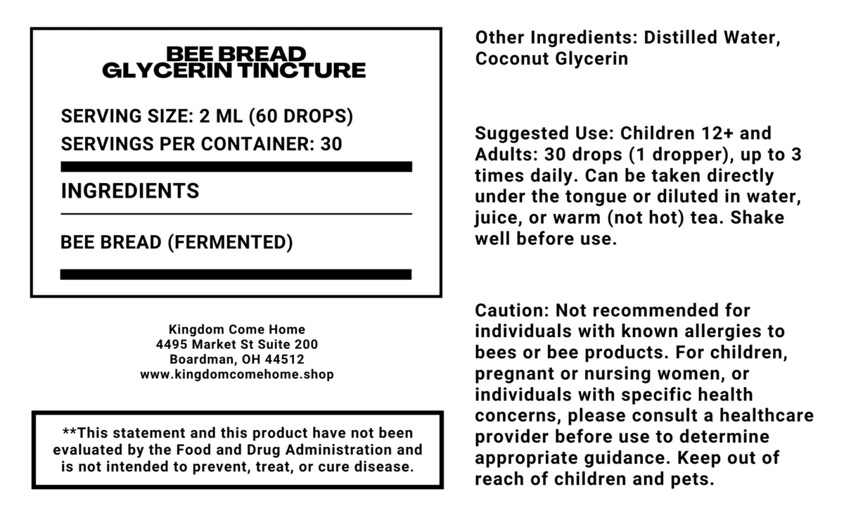Bee Bread Glycerin Tincture