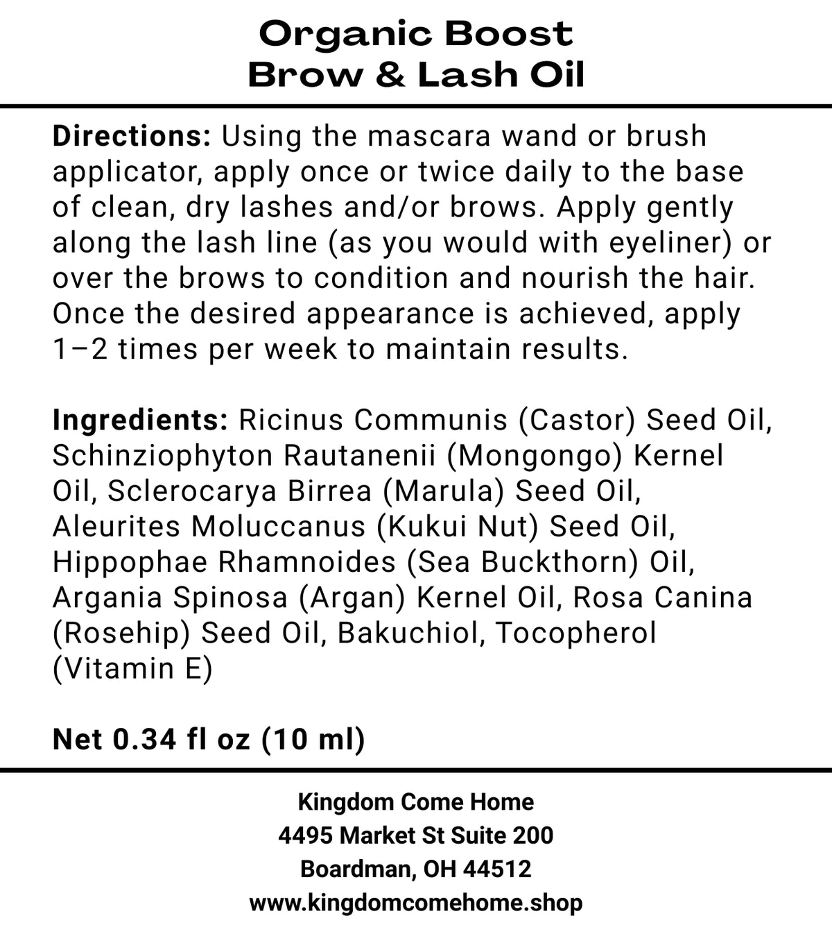 Organic Boost Brow & Lash Oil